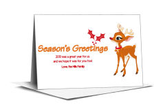 Christmas Baby Rudolph Season's Greetings Cards 7.875